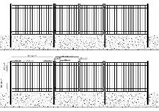Clôture métallique de 45 m (148 pi) – 20 panneaux   portails à p
