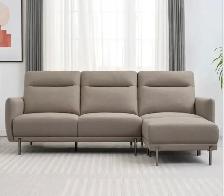 Brown fabric sofa with matching ottoman - Photo 4