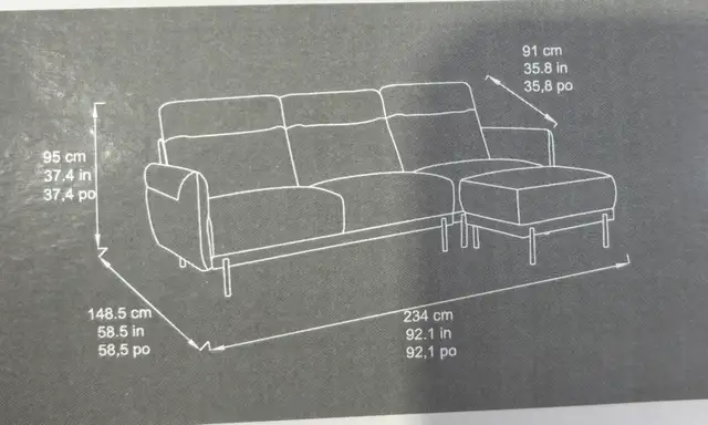 Brown fabric sofa with matching ottoman - Photo 5