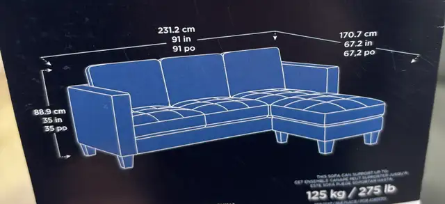 Light grey fabric sofa with matching ottoman - Photo 4