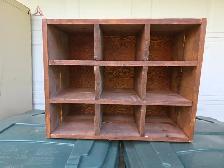 Nine Compartments Antique Vintage Wine Bottle Rack Wood Crate