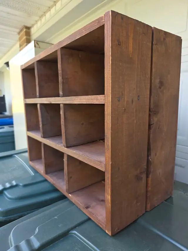 Nine Compartments Antique Vintage Wine Bottle Rack Wood Crate - Photo 4