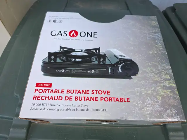 GAS ONE 10,000 BTU Portable Butane Gas Camping Stove Plastic Cas - Photo 2