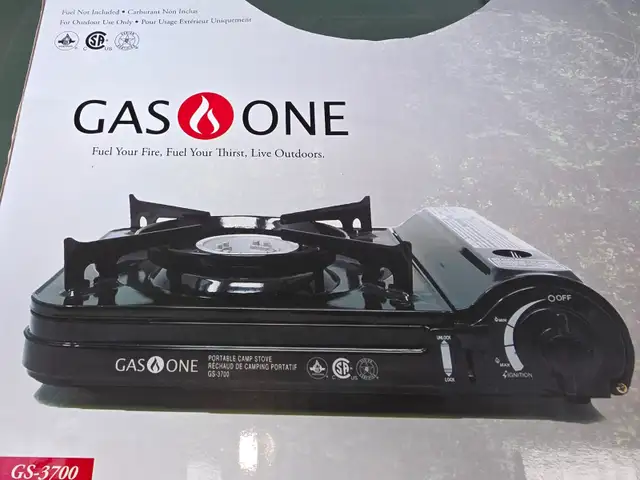 GAS ONE 10,000 BTU Portable Butane Gas Camping Stove Plastic Cas - Photo 3