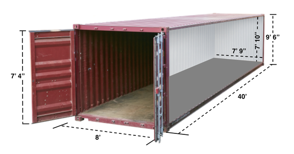 Conteneur de stockage High Cube de 40 pieds (neuf)