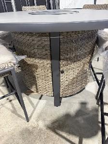 60" round outdoor patio dining set with fire table - Photo 5