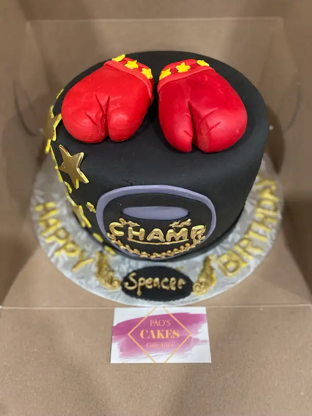 Boxing gloves cake, custom cake - Photo 2