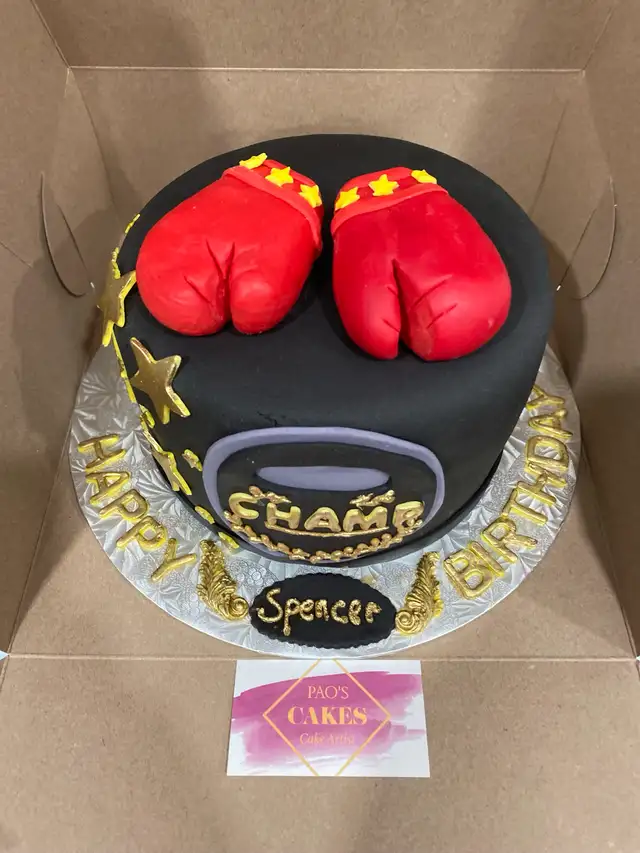 Boxing gloves cake, custom cake - Photo 4