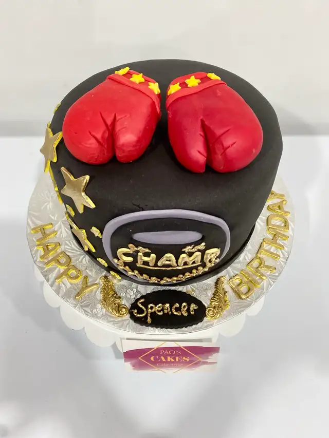 Boxing gloves cake, custom cake - Photo 8