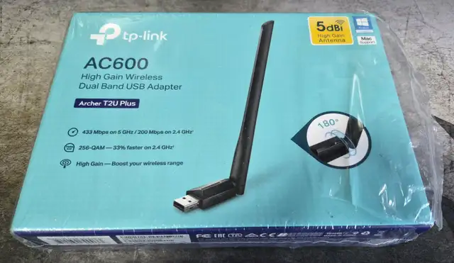 TP-LINK ARCHER T2U PLUS AC600 USB WI-FI ADAPTER – HIGH GAIN – 20 - Photo 2