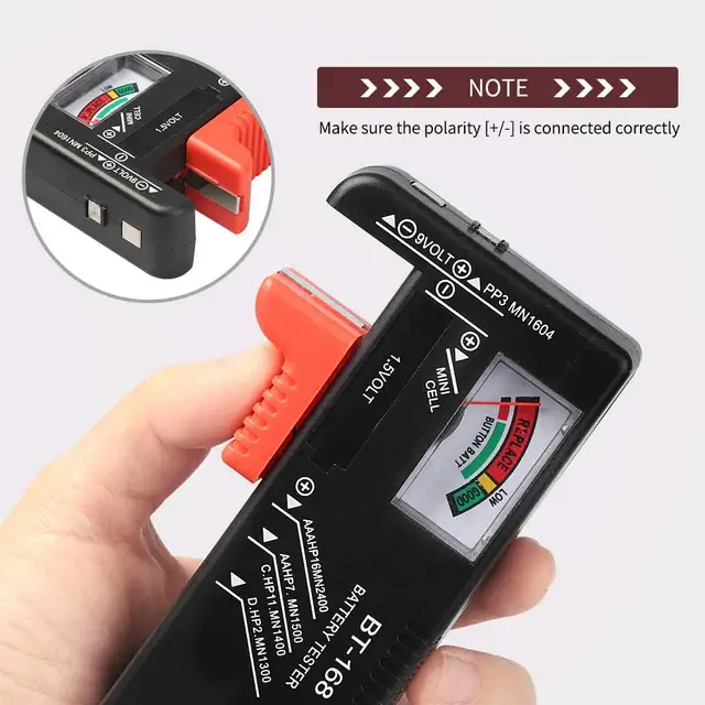 Battery Tester Checker for AA AAA C D 9V 1.5V Button Cell - Photo 5