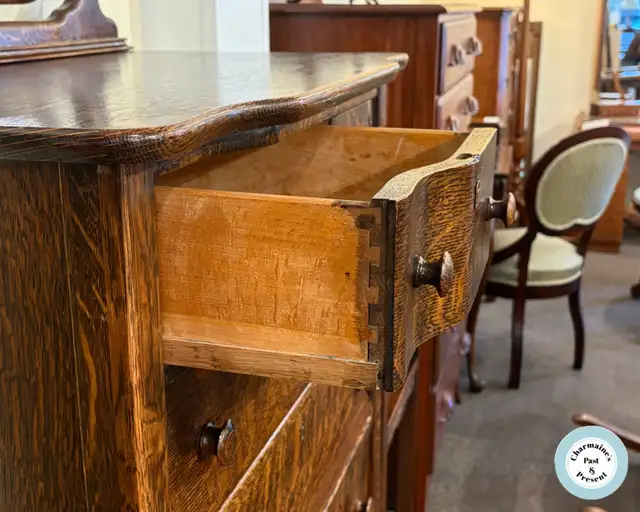 Striking Antique Oak Highboy Dresser at Charmaine's - Photo 2