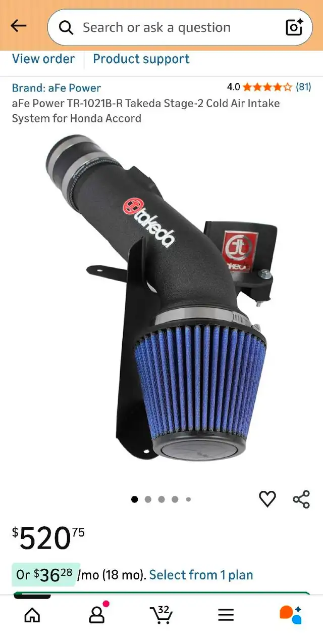 TR-1021B-R Takeda Stage-2 Cold Air Intake System for Honda/Acura - Photo 2