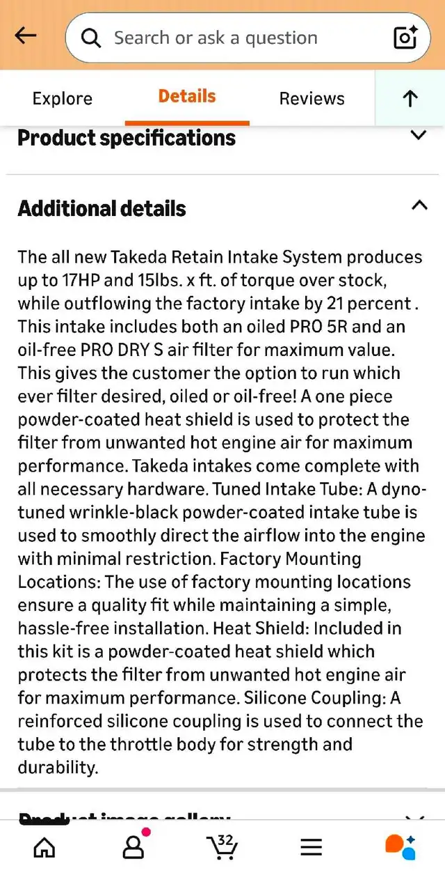 TR-1021B-R Takeda Stage-2 Cold Air Intake System for Honda/Acura - Photo 5