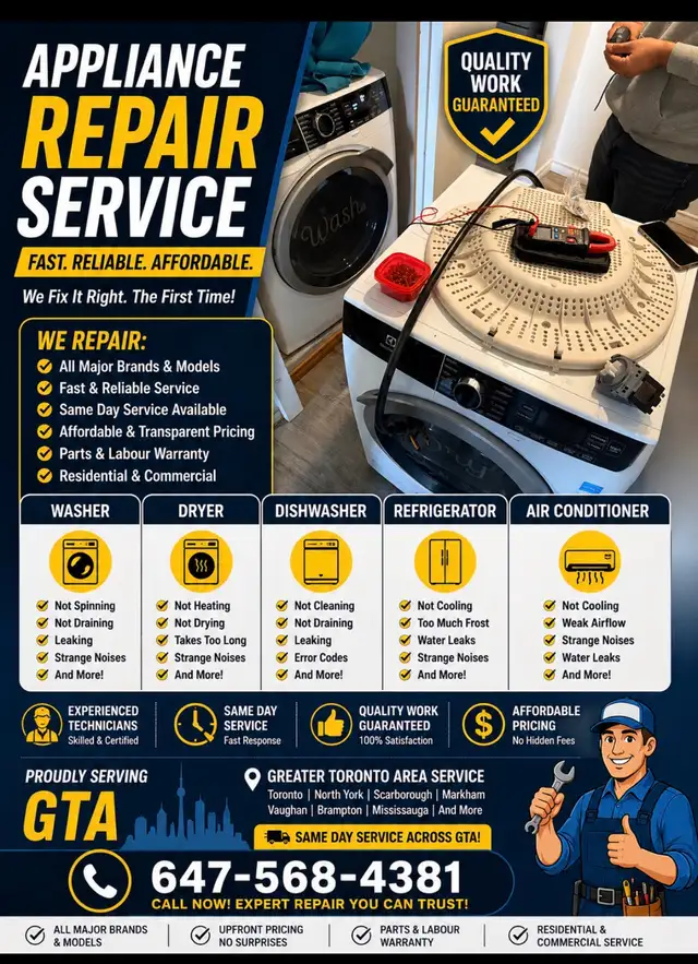 washing machine and dryer repair