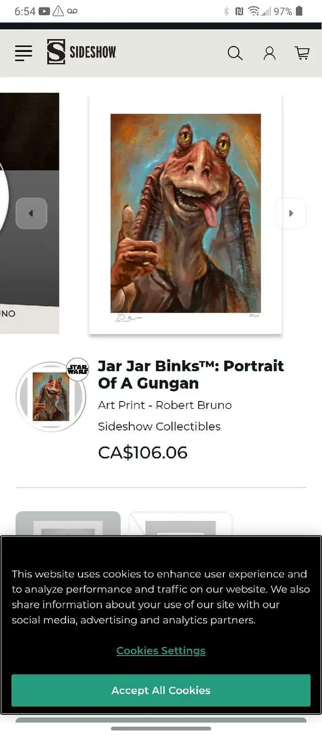 jar jar portrait Star wars paraphernalia - Photo 2