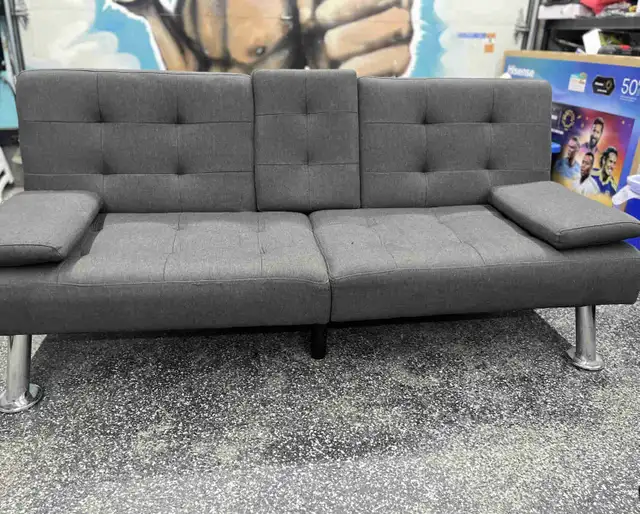 Modern Linen Convertable Futon-Sofa Bed