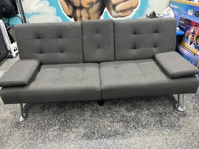 Modern Linen Convertable Futon-Sofa Bed - Photo 2