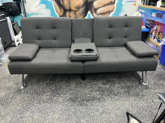 Modern Linen Convertable Futon-Sofa Bed - Photo 3