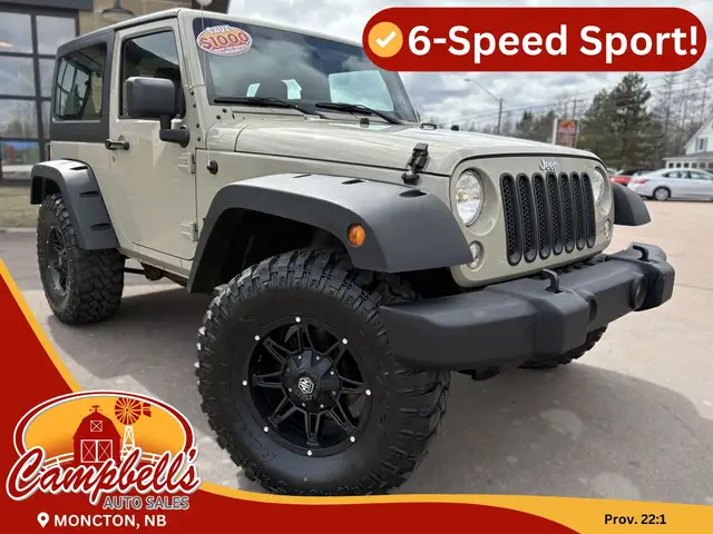 2017 Jeep Wrangler Sport 4x4! AC! 6-Speed Manual!