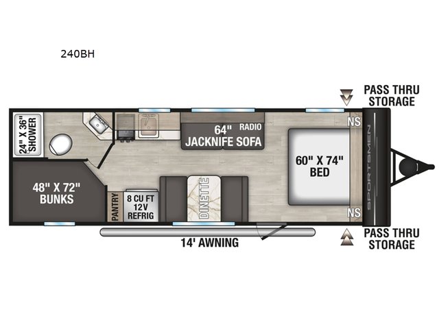 2026 KZ Sportsmen Classic 240BH Corner Bunks and Light - Photo 2