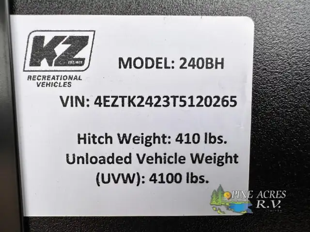 2026 KZ Sportsmen Classic 240BH Corner Bunks and Light - Photo 56
