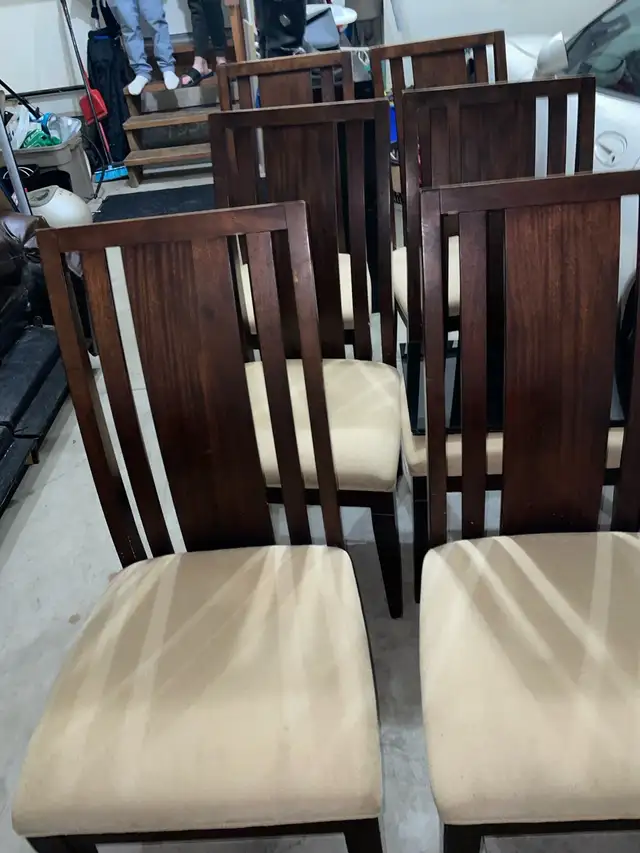 Dining room table with 6 chairs and insert - Photo 2