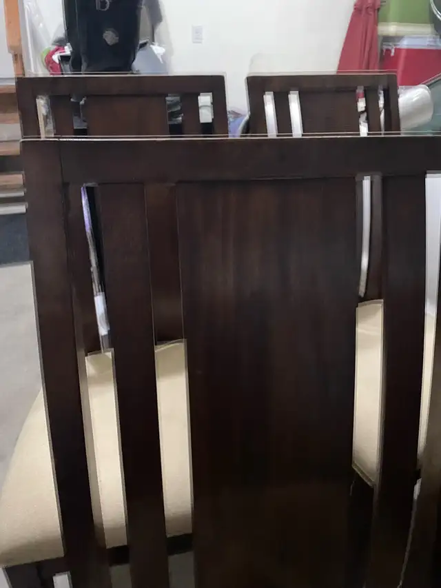 Dining room table with 6 chairs and insert - Photo 5