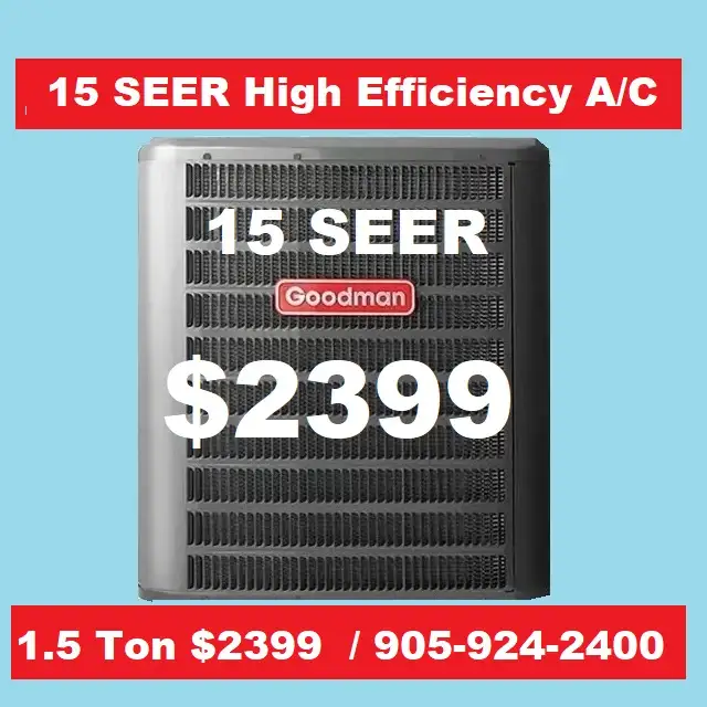 15 SEER Goodman air conditioner with installation from $2399