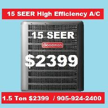 15 SEER Goodman air conditioner with installation from $2399