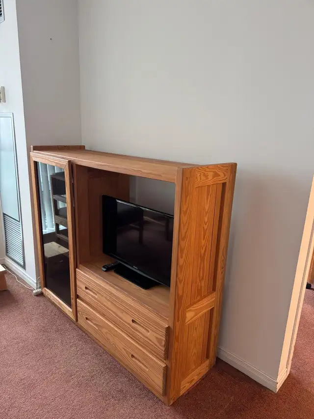 Solid Wood Entertainment Unit (Crate Designs) $80 - Photo 2