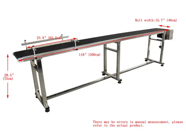 118x15.7inch Industrial Belt Conveyor w/Double Guardrail 230479 - Photo 9