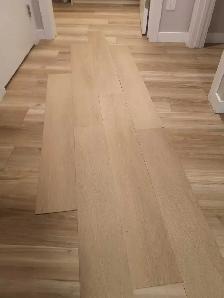 1044 sqft Oak coloured glue down LVP flooring W/glue