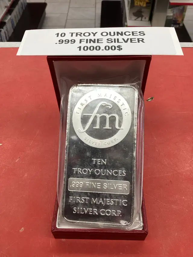 lingot d’argent 10 Troy ounces