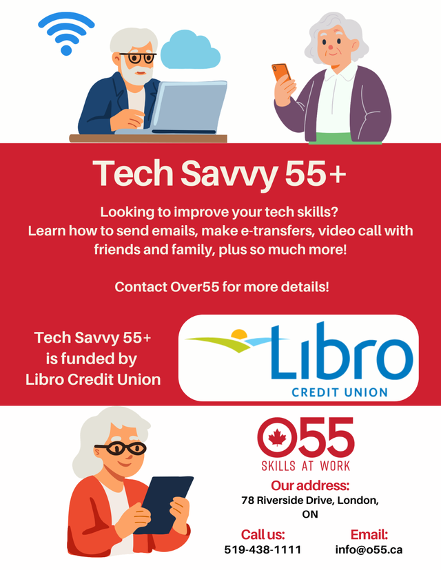 Free tech lessons/support for seniors 55  (Sponsored by Libro)