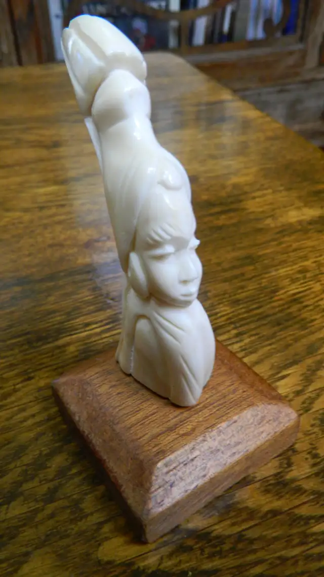 Sculpture Africaine Original Vintage Hauteur Total 4 Pouces - Photo 4