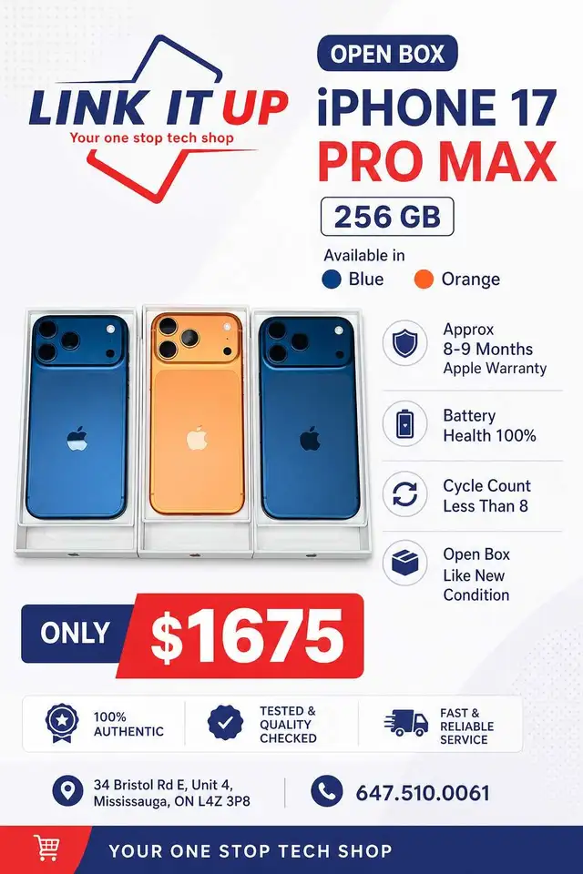 (OPEN BOX) iPhone 17 Pro max 256 GB