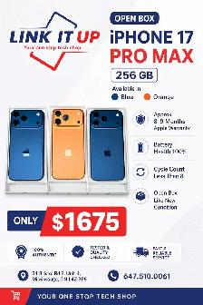 (OPEN BOX) iPhone 17 Pro max 256 GB
