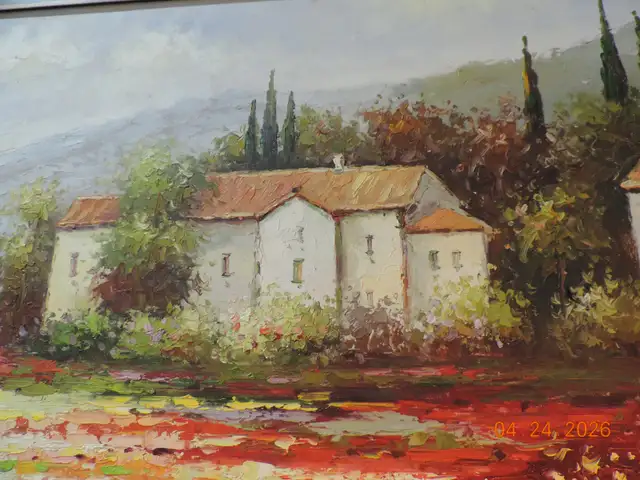 Vintage Tuscany Oil Painting - Photo 3