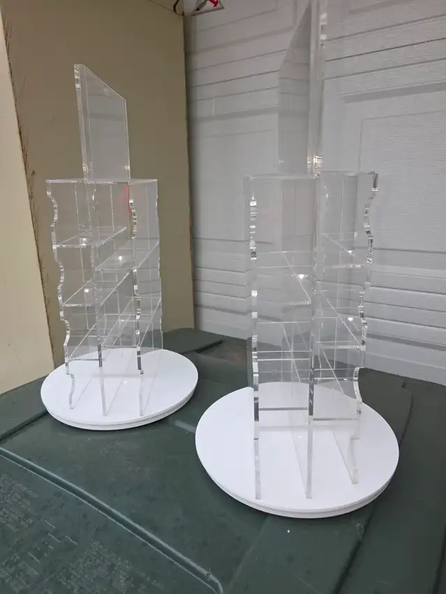 2 Rotating Base Business Card Holders 14 Slots Each