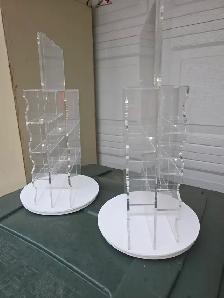 2 Rotating Base Business Card Holders 14 Slots Each