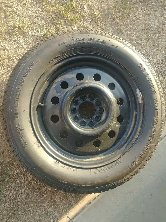 215/60R16 tire and steel rim