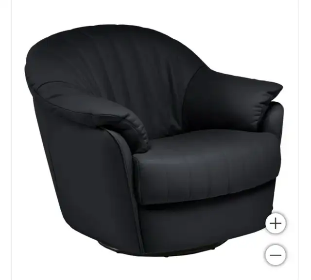 Natuzzi leather rocking swivel chair - Photo 3