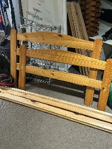 solid pine kids single IKEA bed frame and mattress