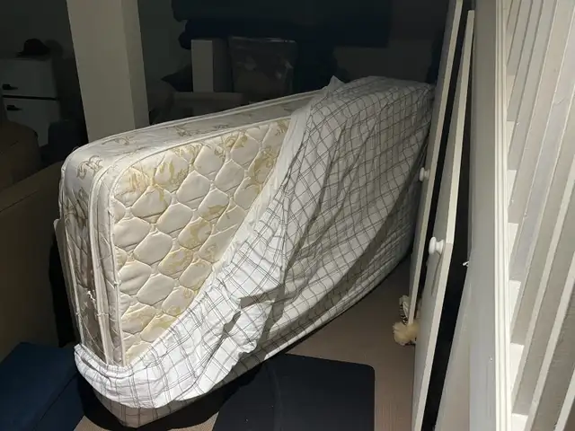 solid pine kids single IKEA bed frame and mattress - Photo 3