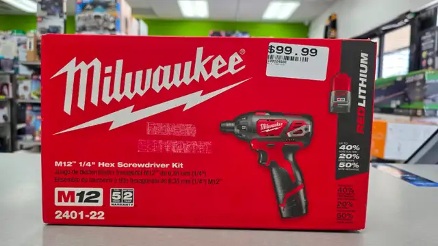 Milwaukee M12 1/4' Hex Screwdriver Kit 2401-22 - BRAND NEW