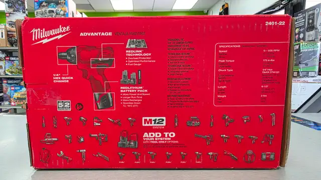 Milwaukee M12 1/4' Hex Screwdriver Kit 2401-22 - BRAND NEW - Photo 2