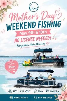 Mother’s Day Weekend Fishing – No License Needed! (May 9–10)