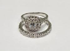 18K Natural Diamonds Engagement Ring and Eternity band 1.00CTW