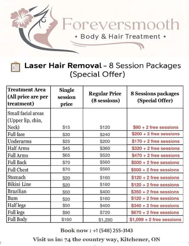 laser hair removal packages!